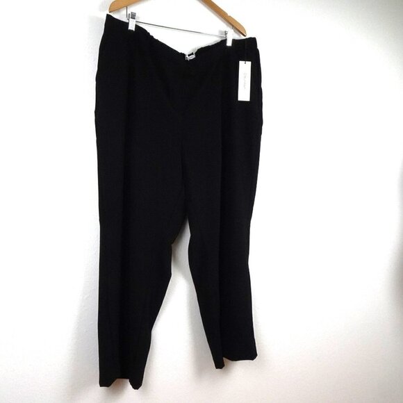 Calvin Klein Wide Leg Pants Women's Plus Size 3X Black Elastic Waist Work Career - Picture 4 of 11